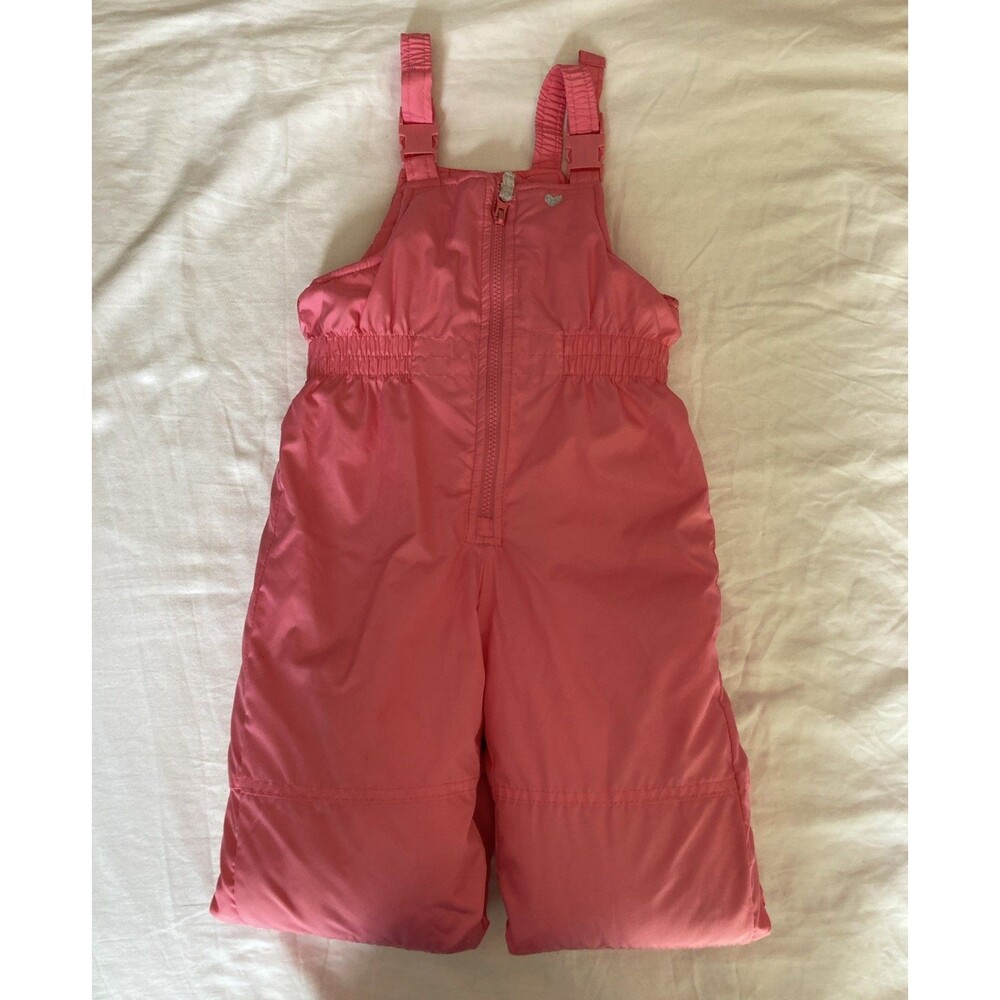 4T Carter’s Performance Bib Overall Snow Pants Pink ~ Adjust Suspenders - Picture 1 of 6